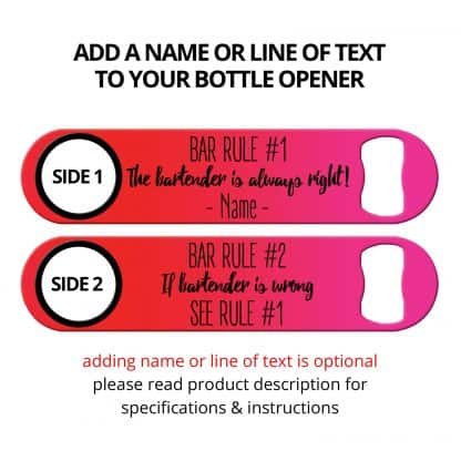 Bar Rules Flat Speed Opener With Personalization