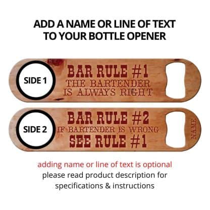 Bar Rules Flat Speed Opener With Personalization