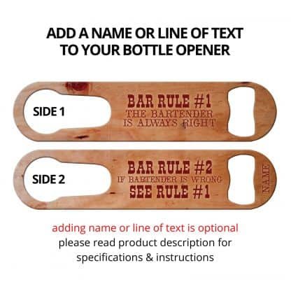 Bar Rules Flat Speed Opener With Pour Spout Remover And Personalization