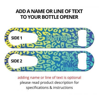 Cheetah Glam Blue Haze PSR Bottle Opener With Personalization