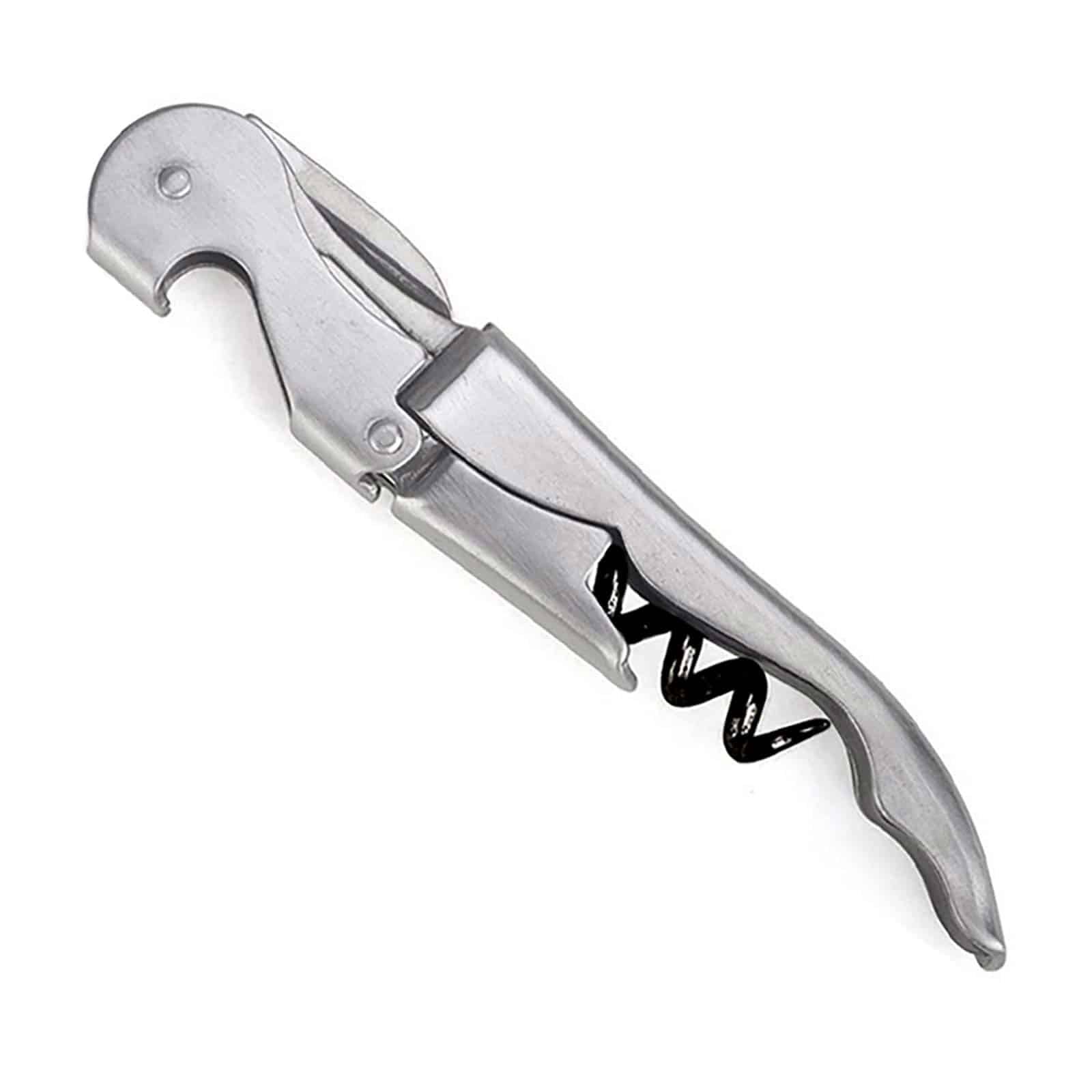 Waiters Double Lever Corkscrew Wine Opener - Stainless Steel