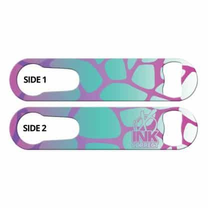 Giraffe Glam Violet Teal Flat PSR Bottle Opener