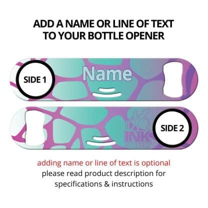 Giraffe Glam Violet Strainer Bottle Opener With Personalization