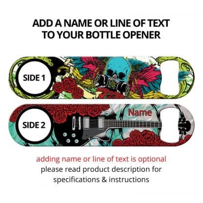 Rocker Guitar Skulls Hardcore Flat Speed Opener With Personalization