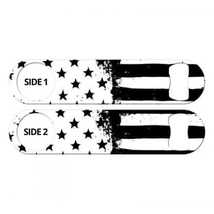 American Flag Black And White Bartender Flat Speed Opener