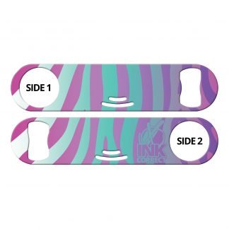 Zebra Glam Violet Flat Strainer Bottle Opener