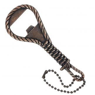 Rope Inspired Design Novelty Handheld Bottle Opener with Antique Copper Finish