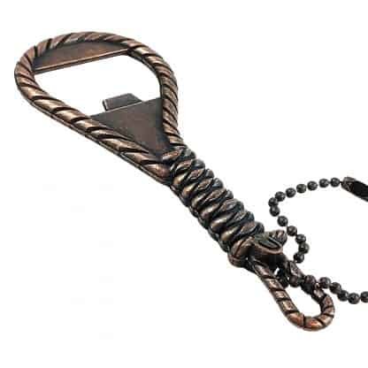 Rope Inspired Design Novelty Handheld Bottle Opener with Antique Copper Finish