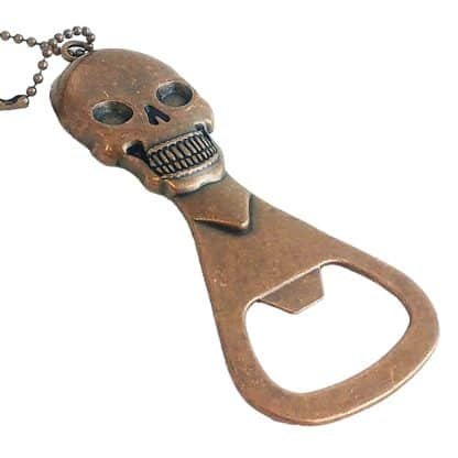 Skull Design Novelty Bottle Opener with Antique Copper Finish