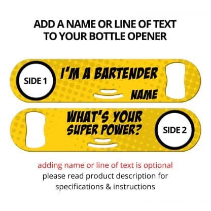 Bartender Superpower Strainer Bottle Opener With Personalization