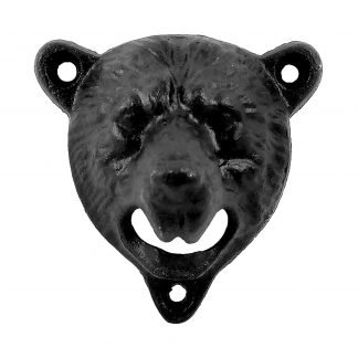 Stationary Wall Mounted Heavy Duty Cast Iron Black Bear Bottle Opener