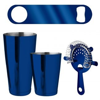 Metallic Blue 4-Piece Bartender Kit