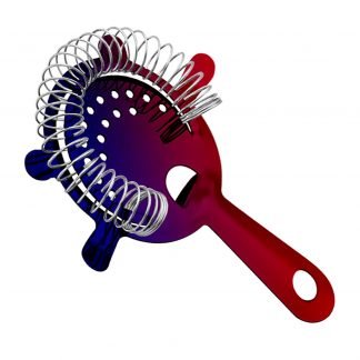 Red and Blue Fusion Metallic Classic Bartender Strainer