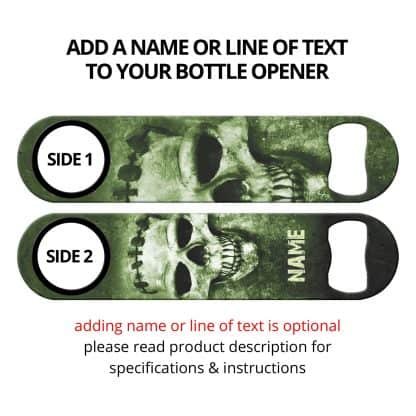 Commissioned Art Frankenstein Skulls Flat Speed Opener With Personalization