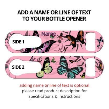 Butterfly Kisses Girly Flat Speed Opener With Personalization