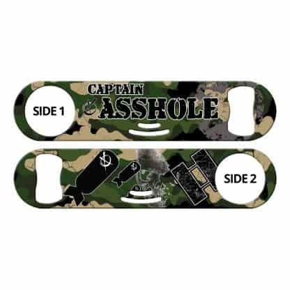 Captain Asshole Camo Army Green Flat Strainer Bottle Opener