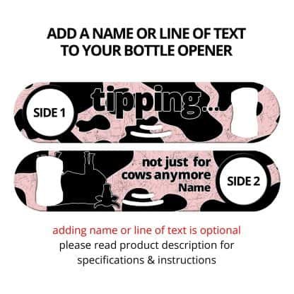 Cow Tipping Strainer Bottle Opener With Personalization