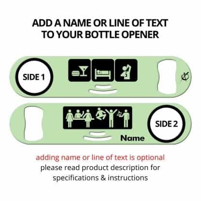 Eat Sleep Bartend Strainer Bottle Opener With Personalization
