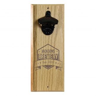 Engraved Brewery Customizable Wall Mounted Bottle Opener