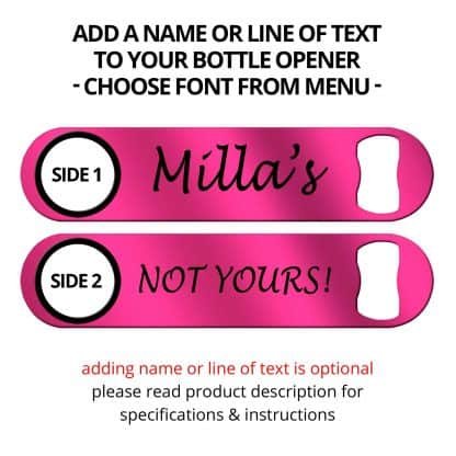 Metallic Hot Pink Naked Speed Opener With Name Personalization