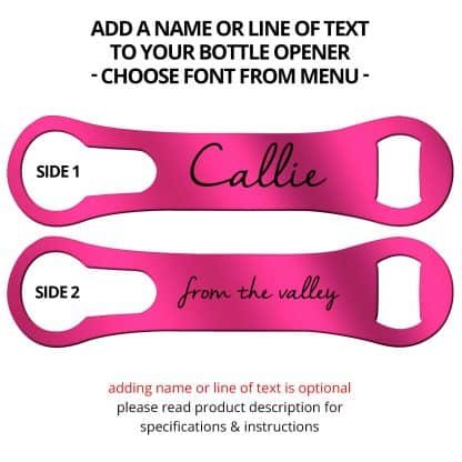 Metallic Hot Pink Naked V-Rod Opener With Name Personalization