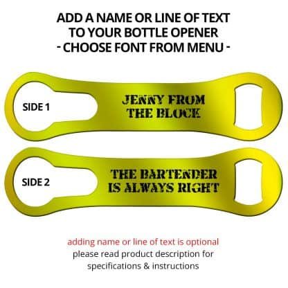 Metallic Neon Yellow Naked V-Rod Opener With Name Personalization