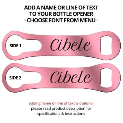 Metallic Pink Rose Naked V-Rod Opener With Name Personalization