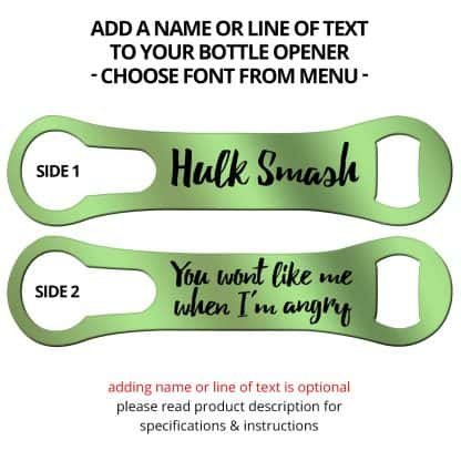 Metallic Pistachio Naked V-Rod Opener With Name Personalization