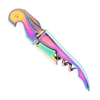 Double Lever Waiter's Corkscrew Wine Key With Rainbow Finish