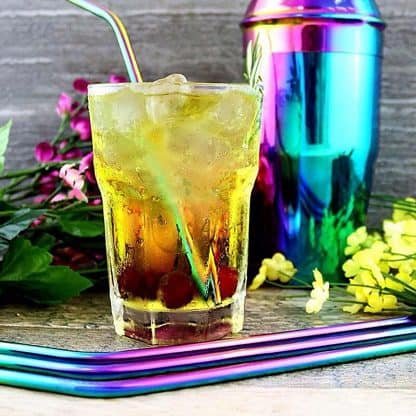 Rainbow Inspired Metal Straws