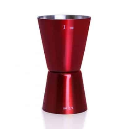 Red Metallic Inventory Control Cocktail Jigger