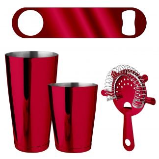 Metallic Red 4-Piece Bartender Kit