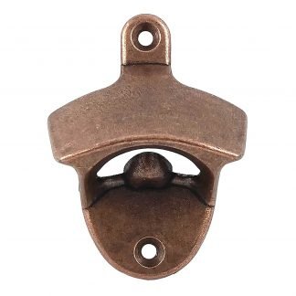 Standard Stationary Wall Mounted Bottle Opener with Antique Copper Finish