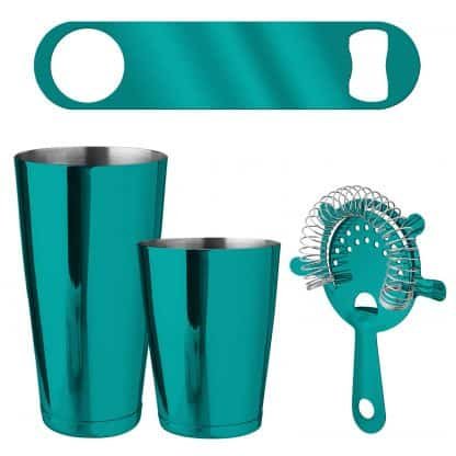 Metallic Teal 4-Piece Bartender Kit