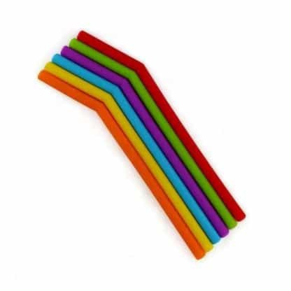 Reusable Silicone Curved Straws Pack of 6