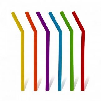 Reusable Silicone Curved Straws Pack of 6