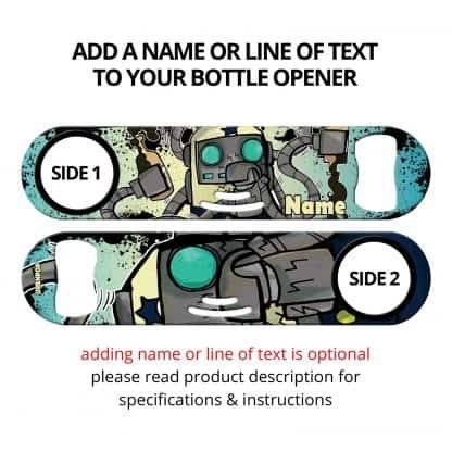 Bartender Bots Commissioned Art Strainer Bottle Opener With Personalization