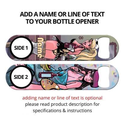 French Girls Commissioned Art Speed Bottle Opener With Personalization