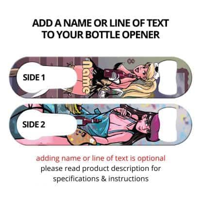 French Girls Commissioned Art PSR Bottle Opener With Personalization