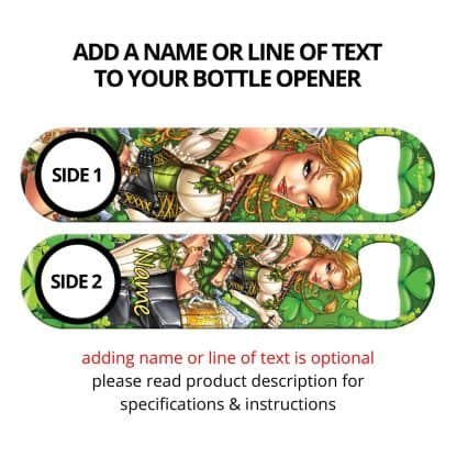 Irish Girl Commissioned Art Speed Bottle Opener With Personalization