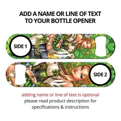 Irish Girl Commissioned Art Cocktail Strainer Bottle Opener With Personalization