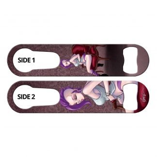 Just Jane Purple Haired Girl Pour Spout Remover Bottle Opener by Professional Artist Martin Abel