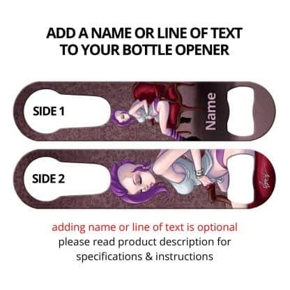 Just Jane Purple Haired Girl Commissioned Art PSR Bottle Opener With Personalization
