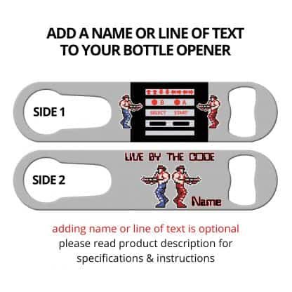 Live by the Code Flat Speed Opener With Pour Spout Remover And Personalization