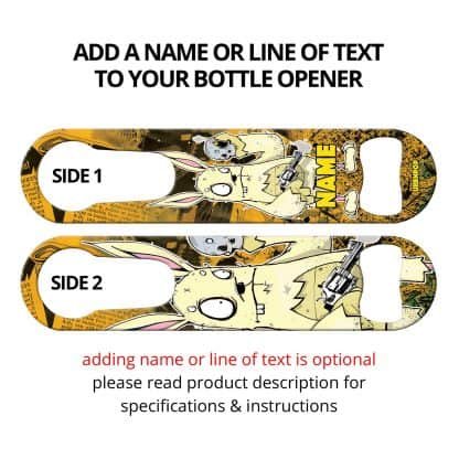 Serial Killer Bunny Commissioned Art PSR Bottle Opener With Personalization