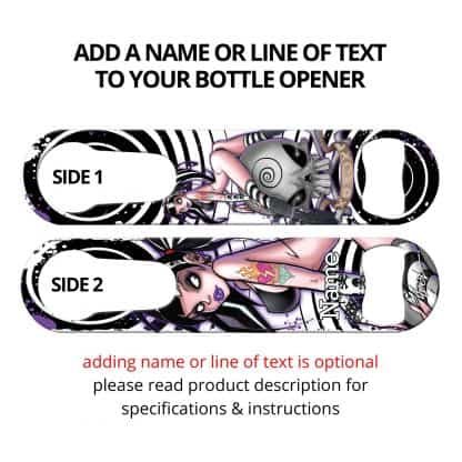 Sweet Emo Sexy Bartender Commissioned Art PSR Bottle Opener With Personalization