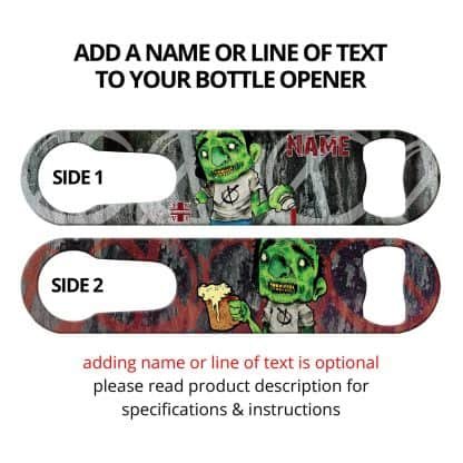 Zombie Bartender Commissioned Art PSR Bottle Opener With Personalization
