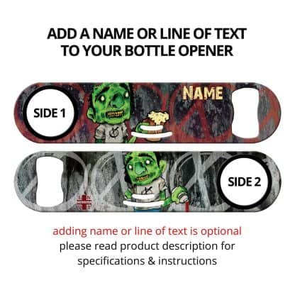 Zombie Bartender Commissioned Art Strainer Bottle Opener With Personalization