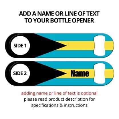 Classic Bahamian Flag Bottle Opener with Personalization