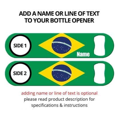 Classic Brazilian Flag Bottle Opener with Personalization